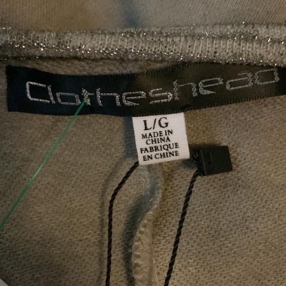 Clothes head long sleeve distressed  blouse size L NWT color taupe - Picture 5 of 5